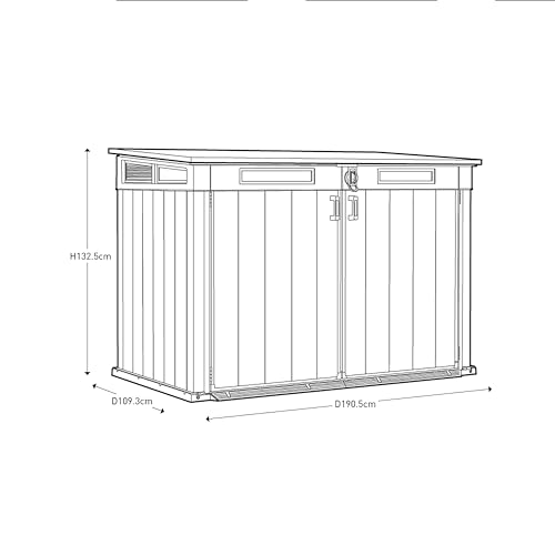 Keter Grande Store Gerätehaus, 2020 Liters, Grau/Braun, 190,5 x 109,3 x 132,5 cm