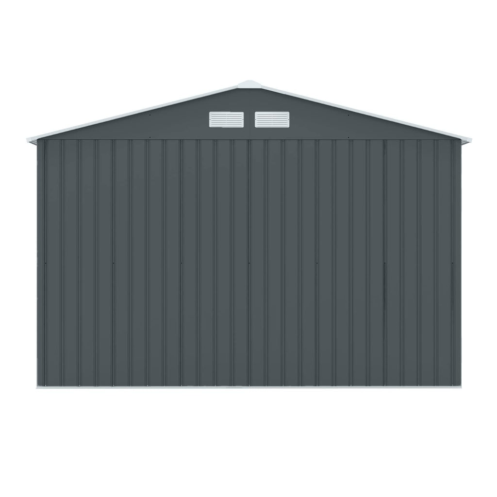 HATTORO S200 XXL Metall Gerätehaus 277x191x192cm Geräteschuppen Garten Schuppen Gartenhaus Satteldach (Anthrazit)