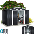 GARDEBRUK® XXL Metall Gerätehaus 5m² mit Fundament 257x205x178cm Schiebetür Anthrazit Geräteschuppen Gartenhaus 9m³